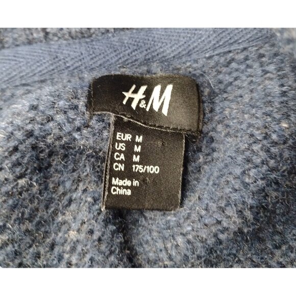 H&M Lambswool Blend Men's Shawl Cardigan Sweater Size M Toggle Boho Grandpa - Picture 8 of 9